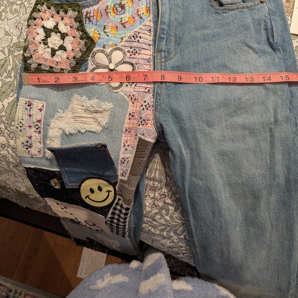 BDG Multicolor Patchwork Flare Jeans NWT - image 11